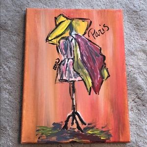 Hand Painted Fashion Paris Canvas